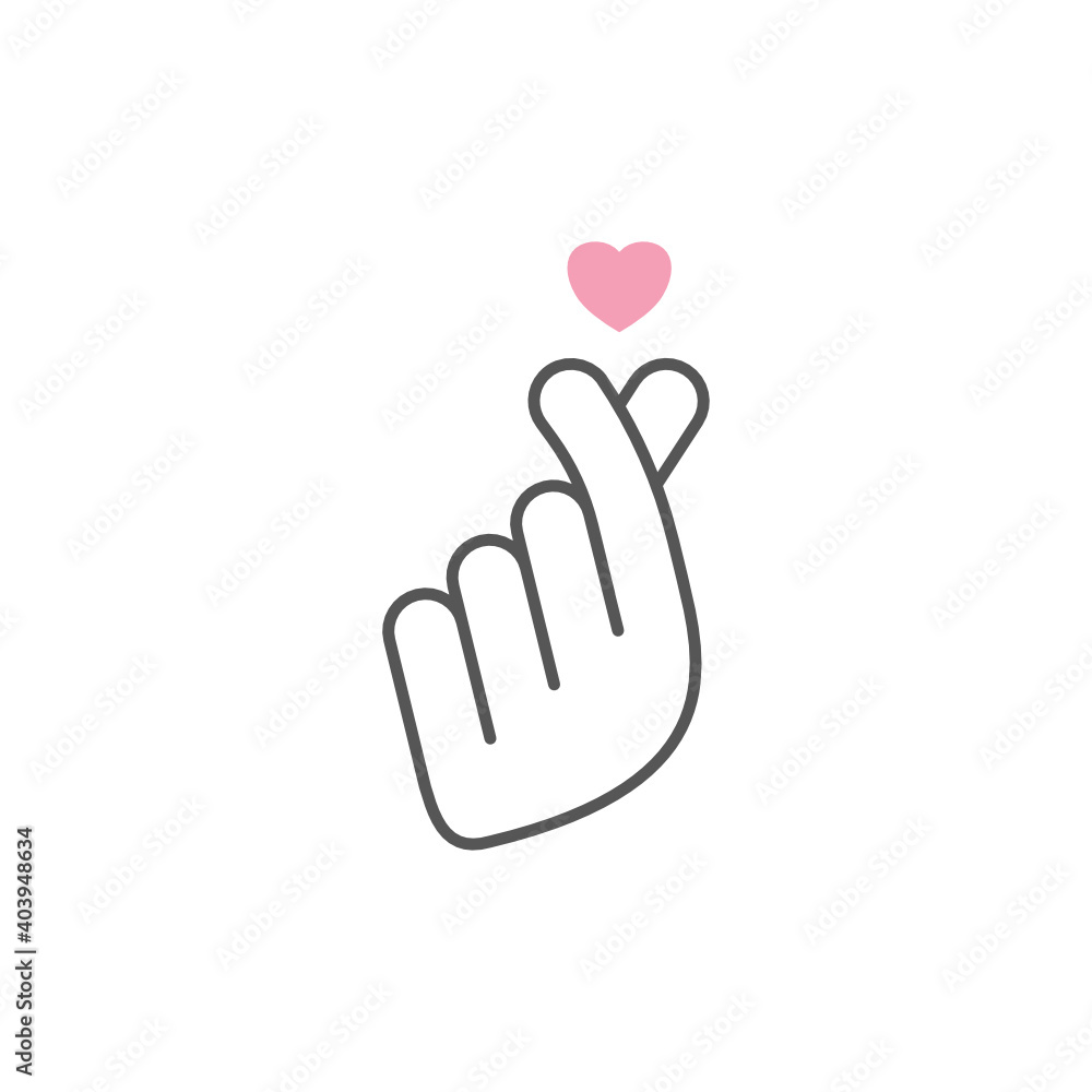 Mini heart icon, Korean heart hand gesture symbol. Mini heart icon, Korean heart hand gesture symbol.