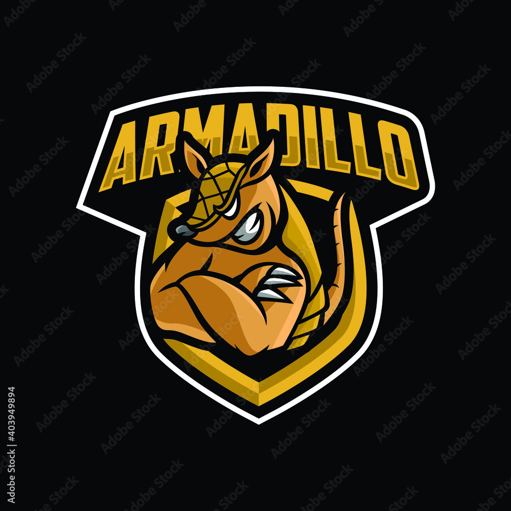 Armadillo mascot design for sport or e-sport team Armadillo mascot design for sport or e-sport team
