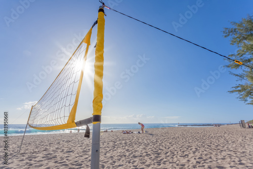filet de beach-volley sur plage