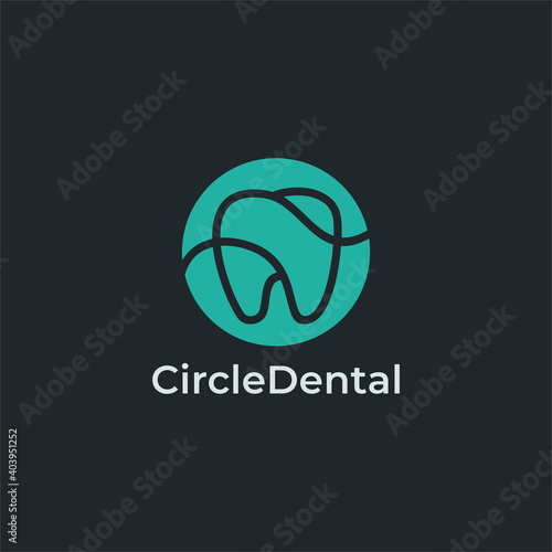 Circle Dental Teeth Logo Design Vector