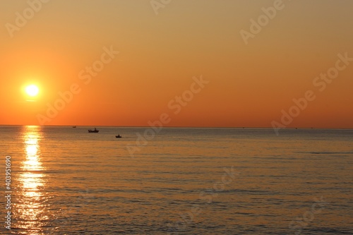 Scenic View Of Sea Against Clear Sky During Sunset © roberto corradi/EyeEm