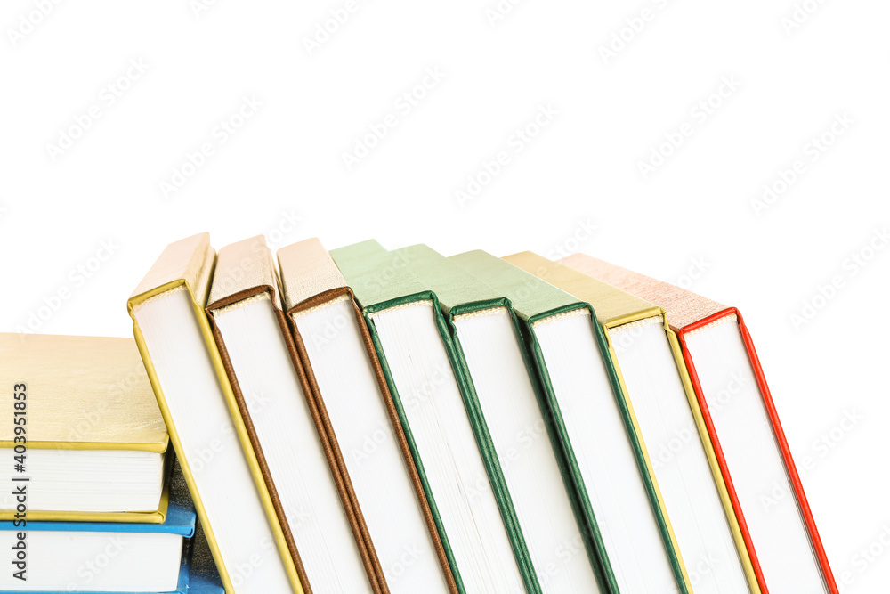 Fototapeta premium Many books on white background