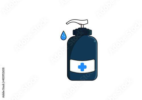 Hand sanitizer pump bottle, washing gel, alcohol gel. protection from virus