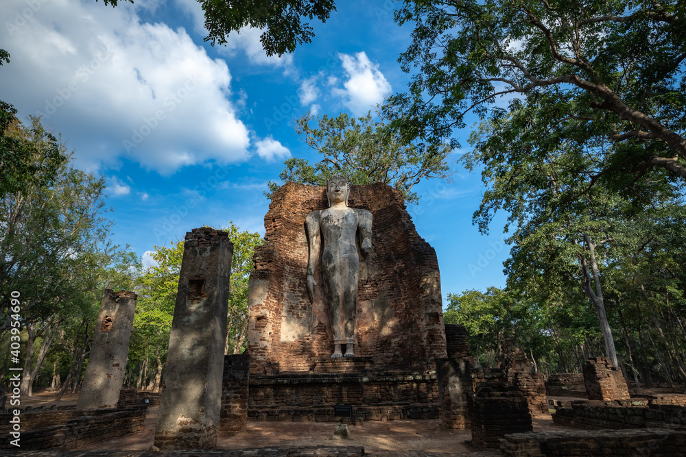 Buddha Image in Wat Phra Si lriyabot at Kamphaeng Phet Historical Park, Kamphaeng Phet Province, Thailand. This is public property, no restrict in copy or use