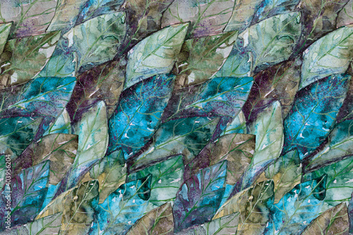 Leaves watercolor seamless pattern. photo