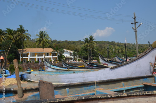 Wallpaper Mural Boat station on the Baga river. North Goa, India Torontodigital.ca