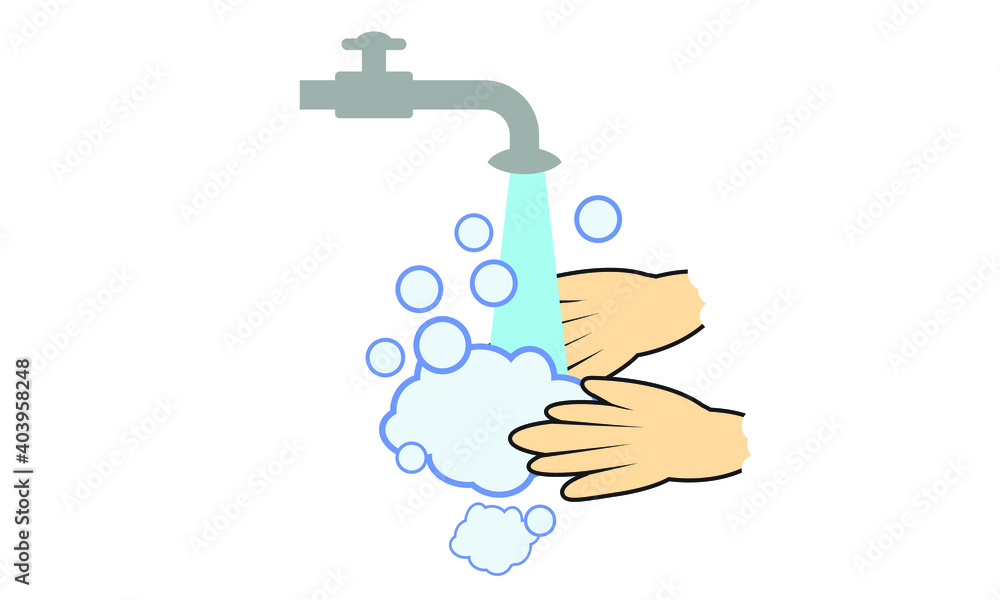 Washing hands to prevent infection ,Hygiene concept.