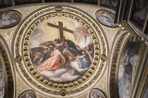 Принти на полотні Closeup of the painting The apotheosis of the instruments of the passion