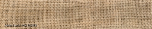 Burlap texture in wide screen for background. Sackcloth burlap woven. Panoramic view