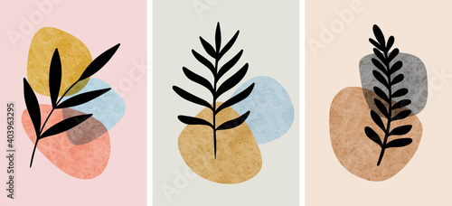 Abstract Botanical Wall Art, Abstract Leaves, boho branch botanical art