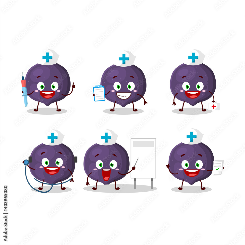 Fototapeta premium Doctor profession emoticon with fig cartoon character