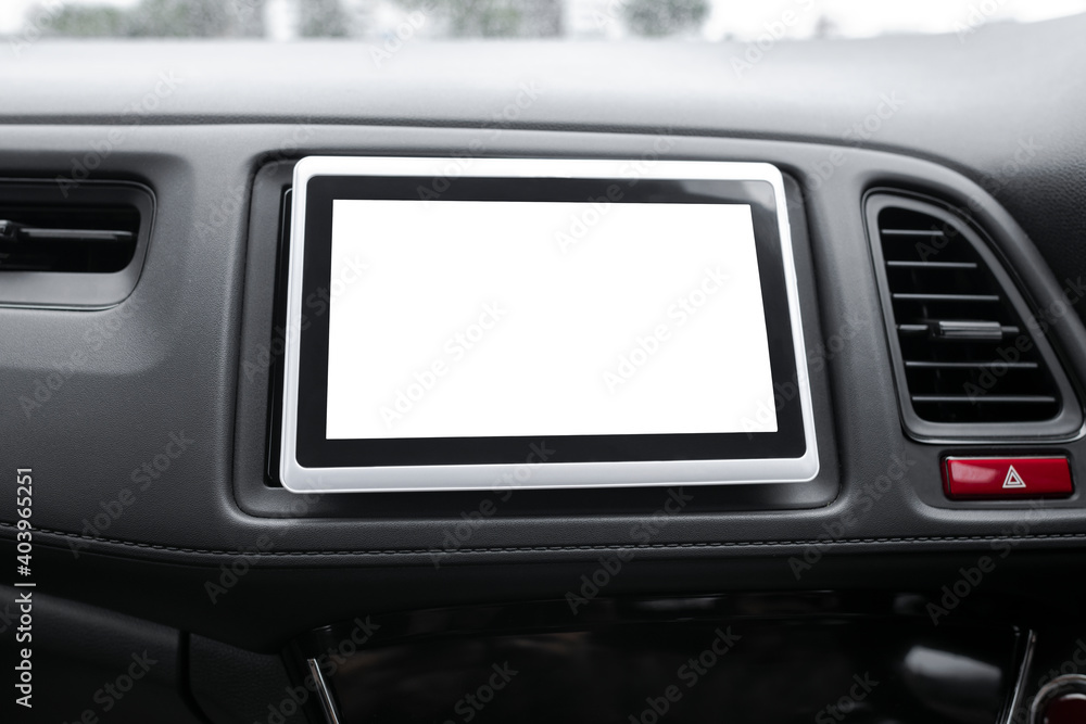Blank built in navigation screen in smart car Blank built in navigation screen in smart car