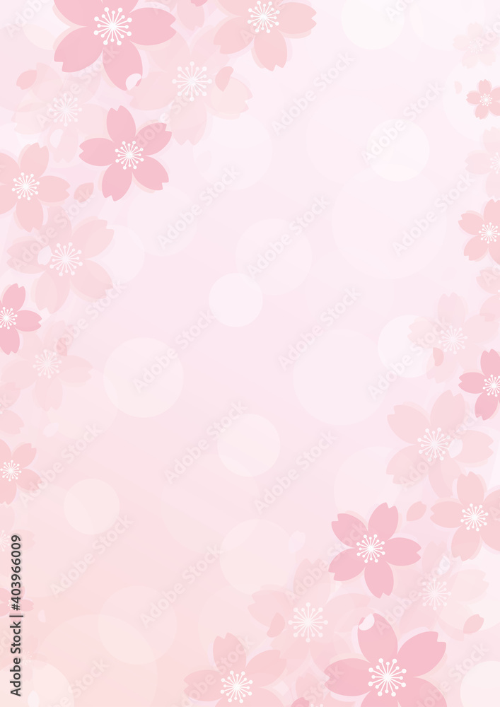 淡くて優しい桜の背景 フレーム A3縦 Cherry blossoms frame background 淡くて優しい桜の背景 フレーム A3縦 Cherry blossoms frame background