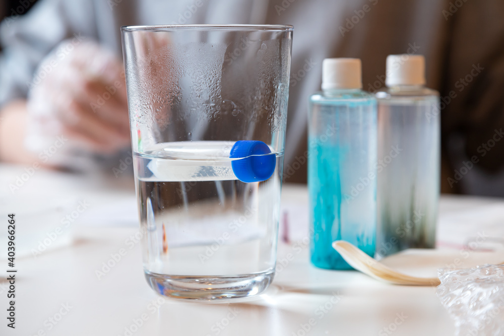 Chemistry education and training concept. Closeup Test Tube Chemical