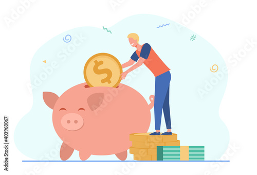 Person saving money
