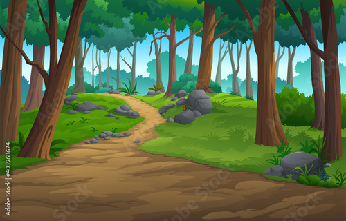 Illustration of an outdoor in the jungle and natural.