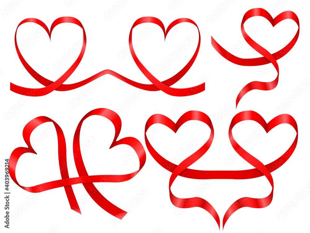 Heart ribbon set