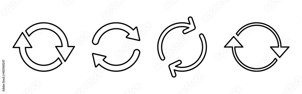 Refresh icon vector. Reload icon vector. Update icon. Refresh icon vector. Reload icon vector. Update icon.