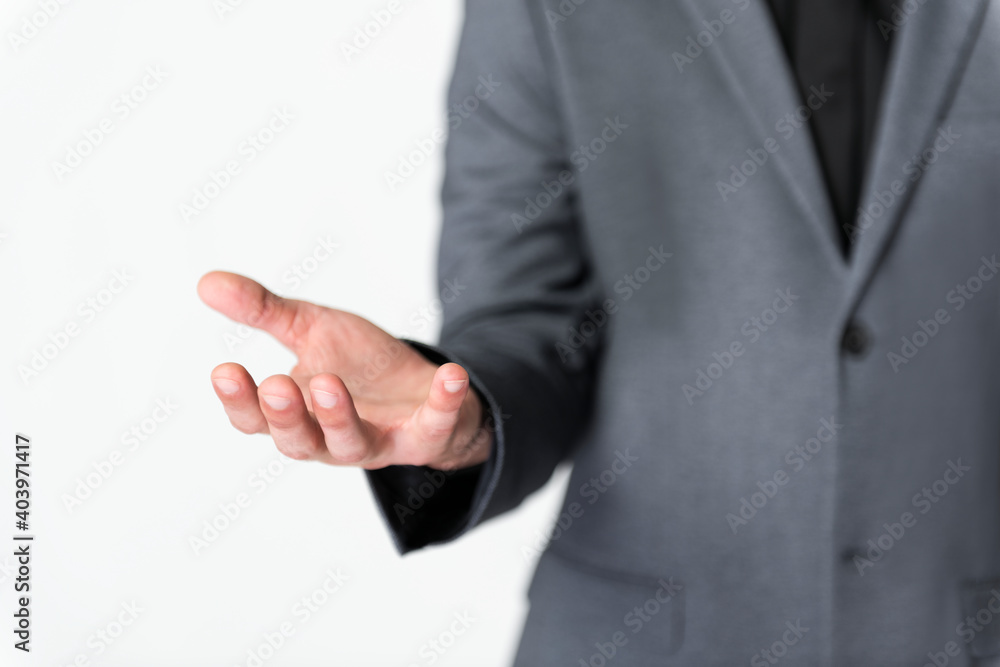 Businessman's hand in a holding posture Businessman's hand in a holding posture