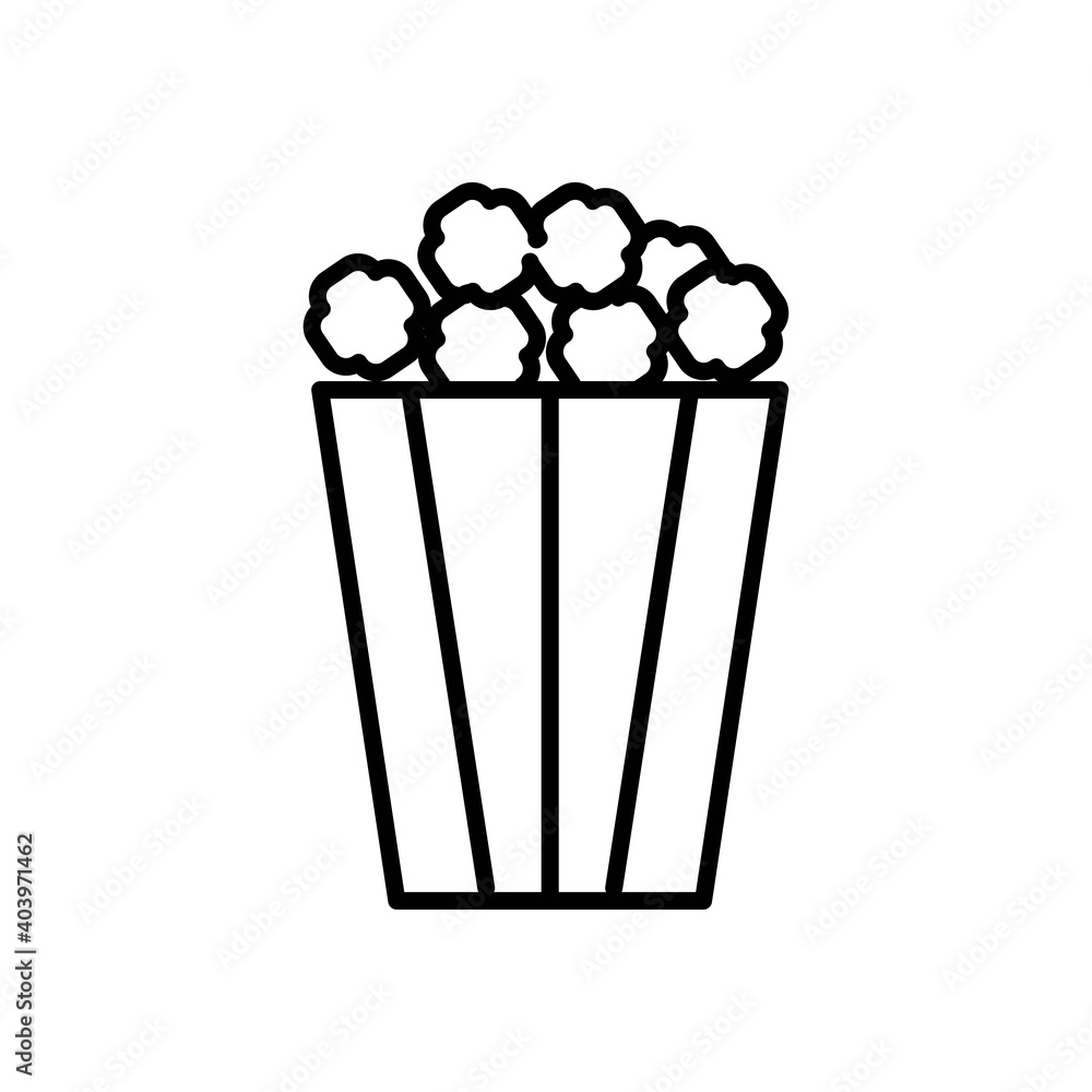 popcorn vector icon line style vector design element