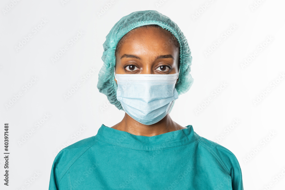 Female doctor wearing surgical mask Female doctor wearing surgical mask