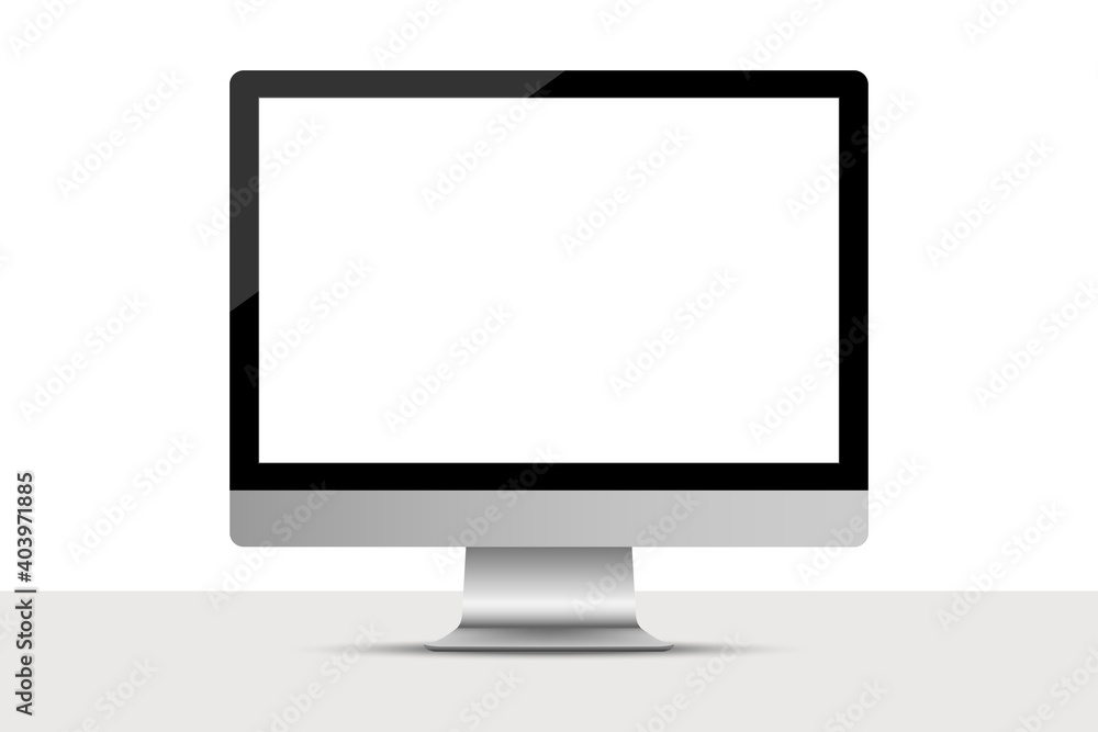 Realistic computer monitor with blank screen, Electronic device mockup Realistic computer monitor with blank screen, Electronic device mockup