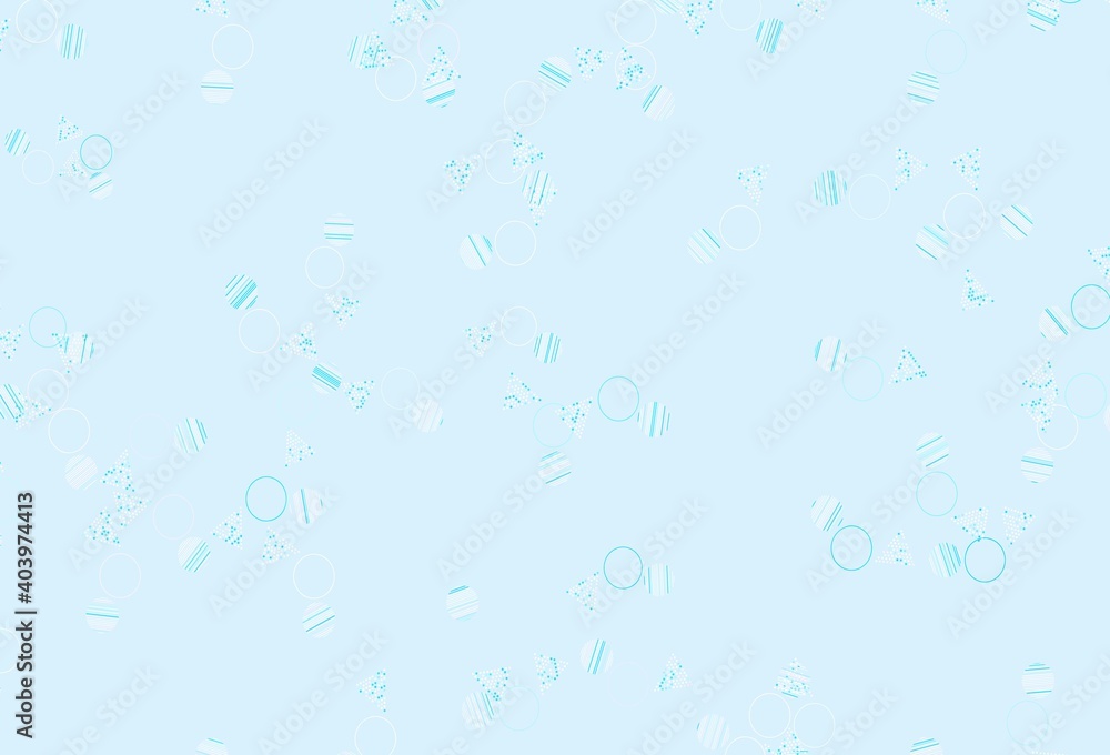 Light Pink, Blue vector backdrop with lines, circles.