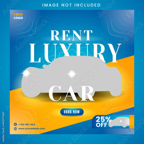 Rent luxury car social media post template design