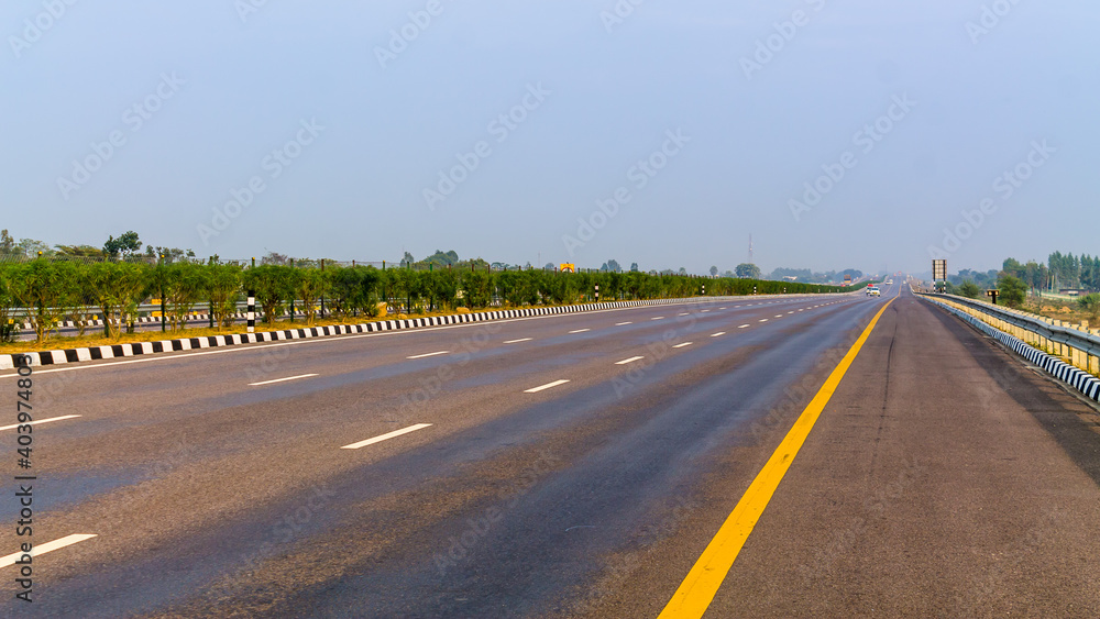 Fototapeta premium View of newly build Agra Lucknow Expressway