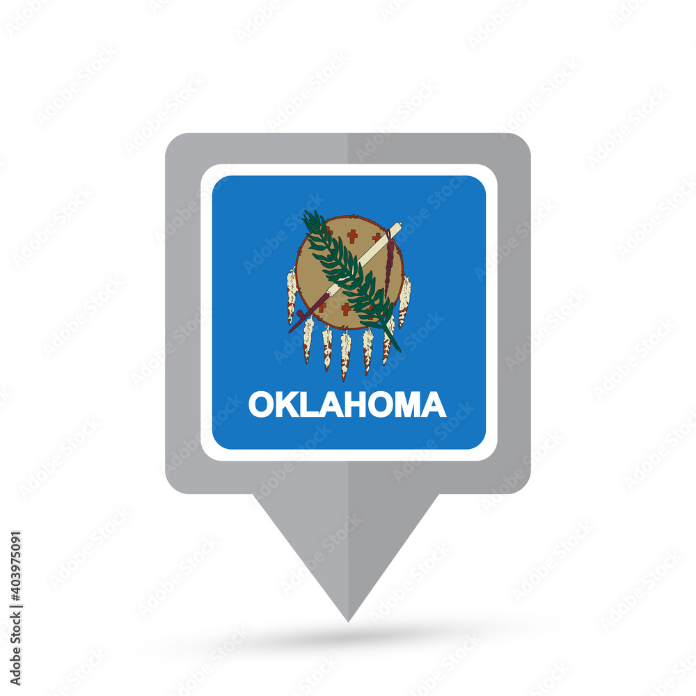 Oklahoma state flag map icon Oklahoma state flag map icon