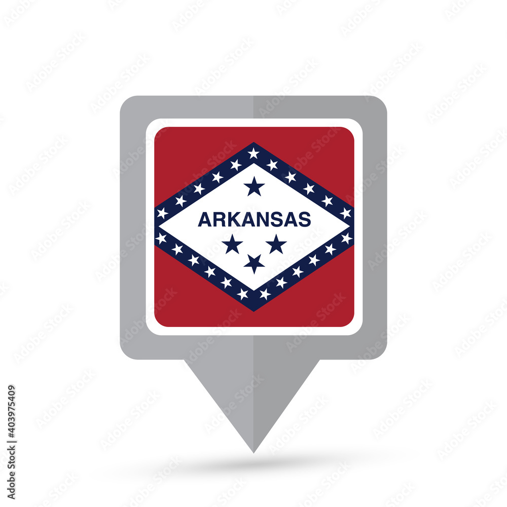 Arkansas state flag map icon Arkansas state flag map icon