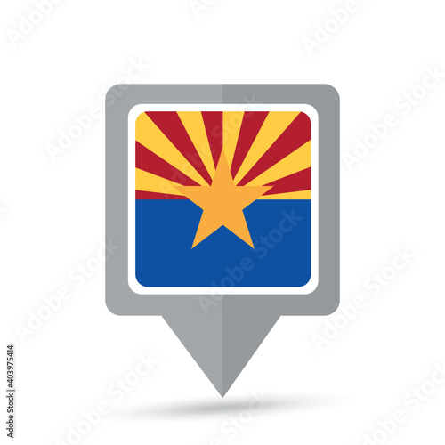 Arizona state flag map icon