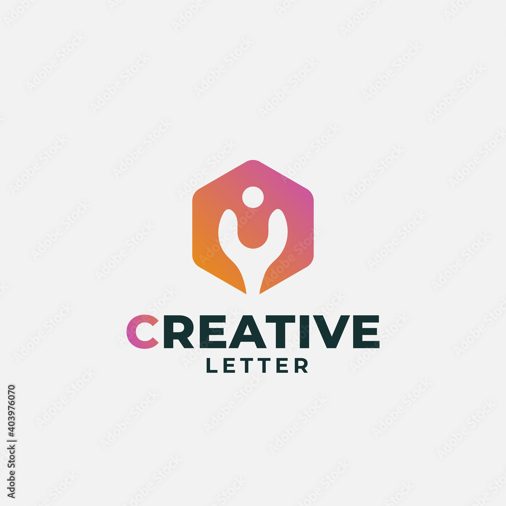 Letter C logo, monogram logo, creative letter design concept Letter C logo, monogram logo, creative letter design concept