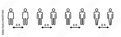 Social distance icon vector. social distancing icon. self quarantine sign