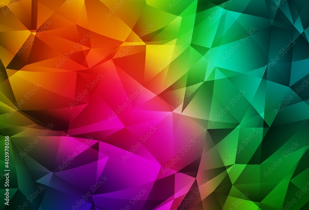Fototapeta premium Dark Multicolor vector shining triangular background.