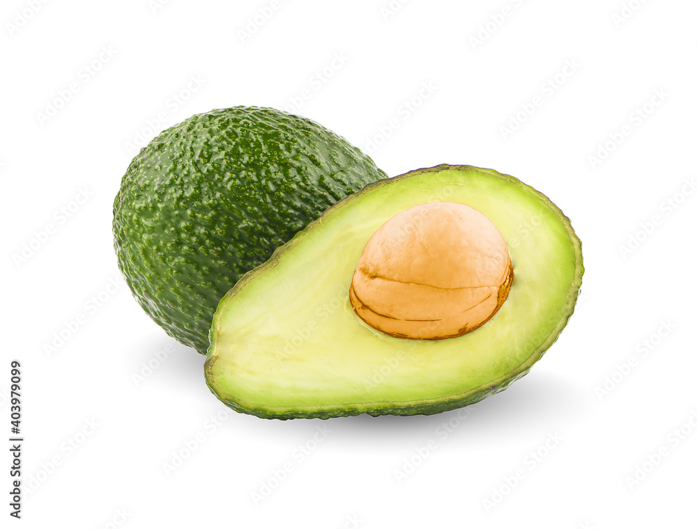 avocado leaf isolated on a white background. avocado leaf isolated on a white background.