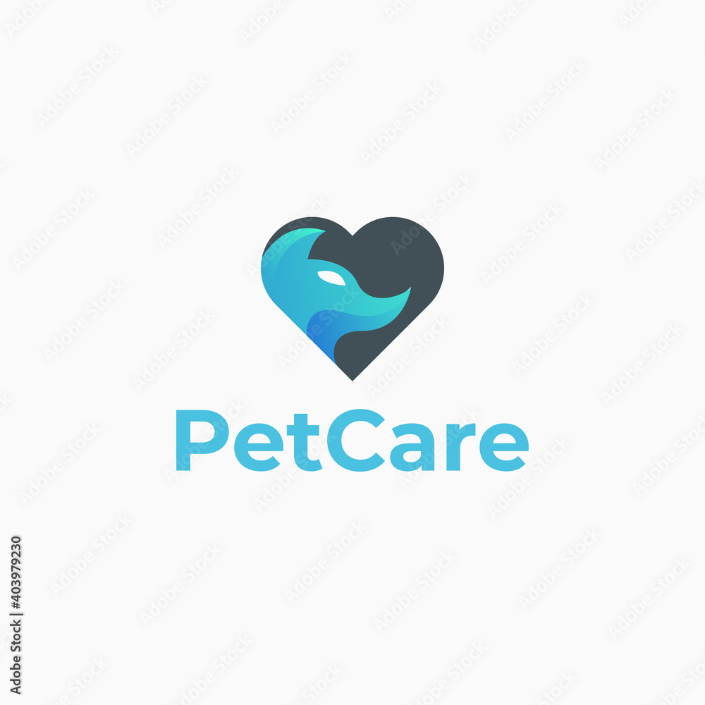 Pet care logo, animal design concept, health logo, animal lover logo concept