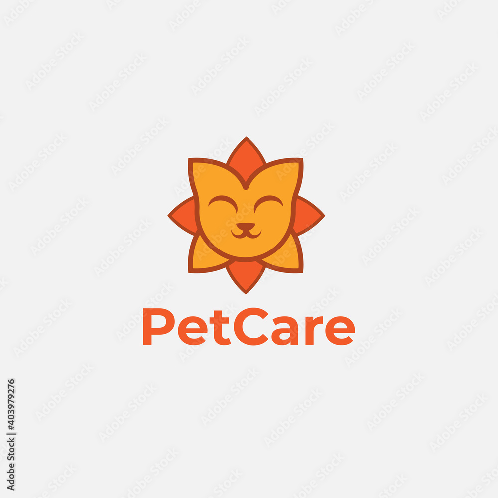 Obraz premium Pet care logo, animal design concept, health logo, animal lover logo concept