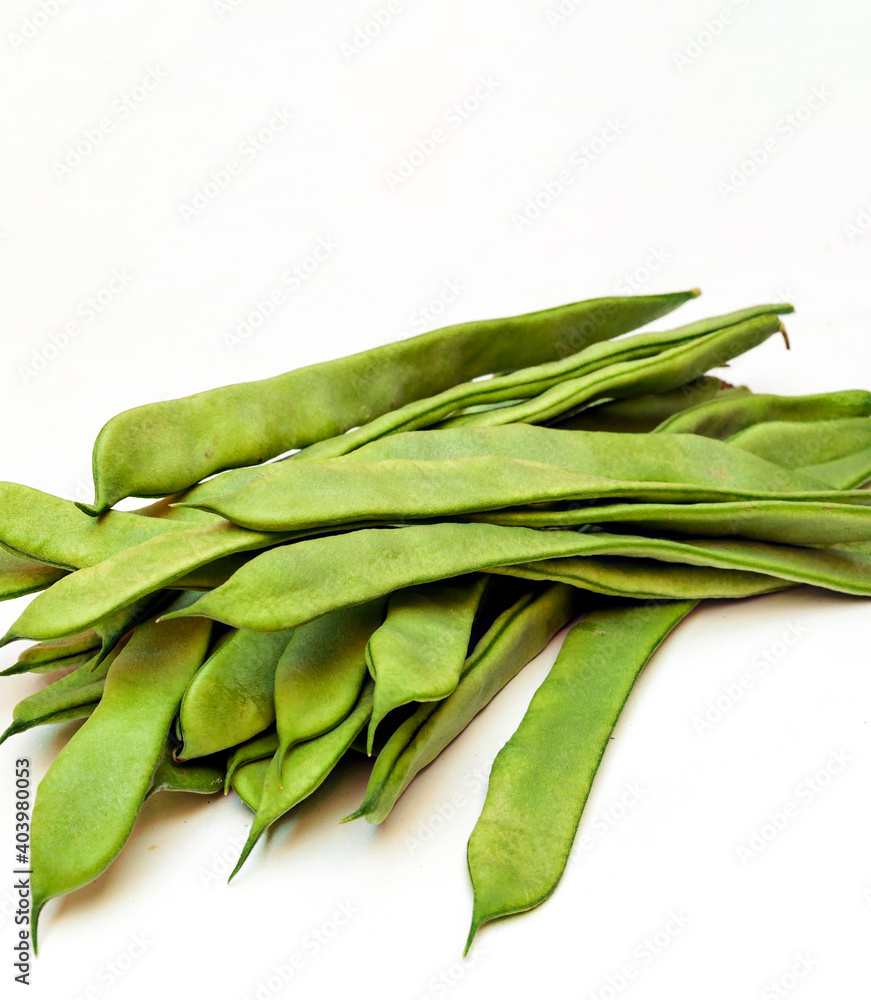 Green beans surrounded by white background Green beans surrounded by white background