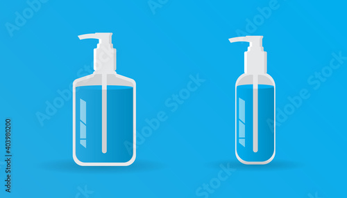 Hand Sanitizer Bottle in Blue Background