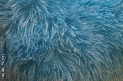 Close-up (macro) blue artificial fabric (fur). Can be used as a background.
