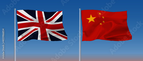 中国 イギリス 国旗