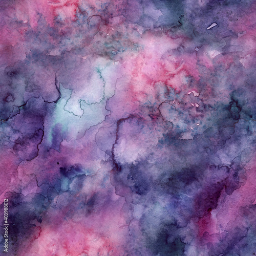 Watercolor Tie Dye Seamless Pattern with Galaxy Vibe Stock