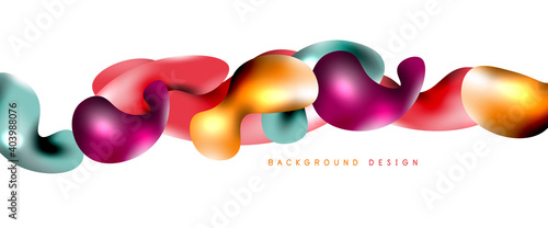 Bubbles abstract background. Liquid splashes on white vector template