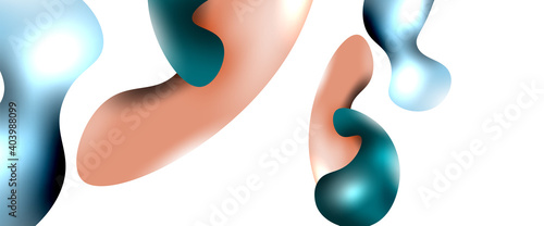 Bubbles abstract background. Liquid splashes on white vector template