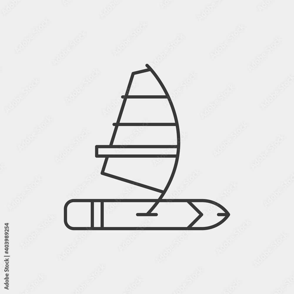 Windsurf icon isolated on background. Surfing symbol modern, simple, vector, icon for website design, mobile app, ui. Vector Illustration Windsurf icon isolated on background. Surfing symbol modern, simple, vector, icon for website design, mobile app, ui. Vector Illustration