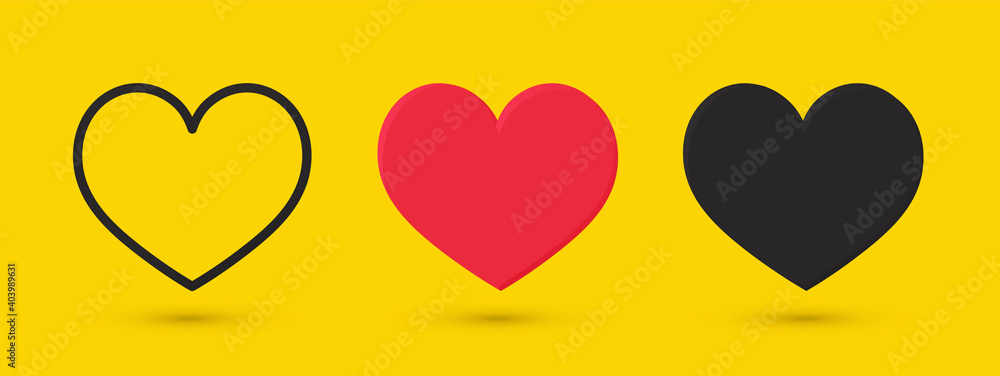 Heart symbols love icons set. Valentine's Day signs. Heart symbols love icons set. Valentine's Day signs.