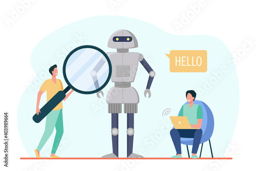 Engineers creating robot