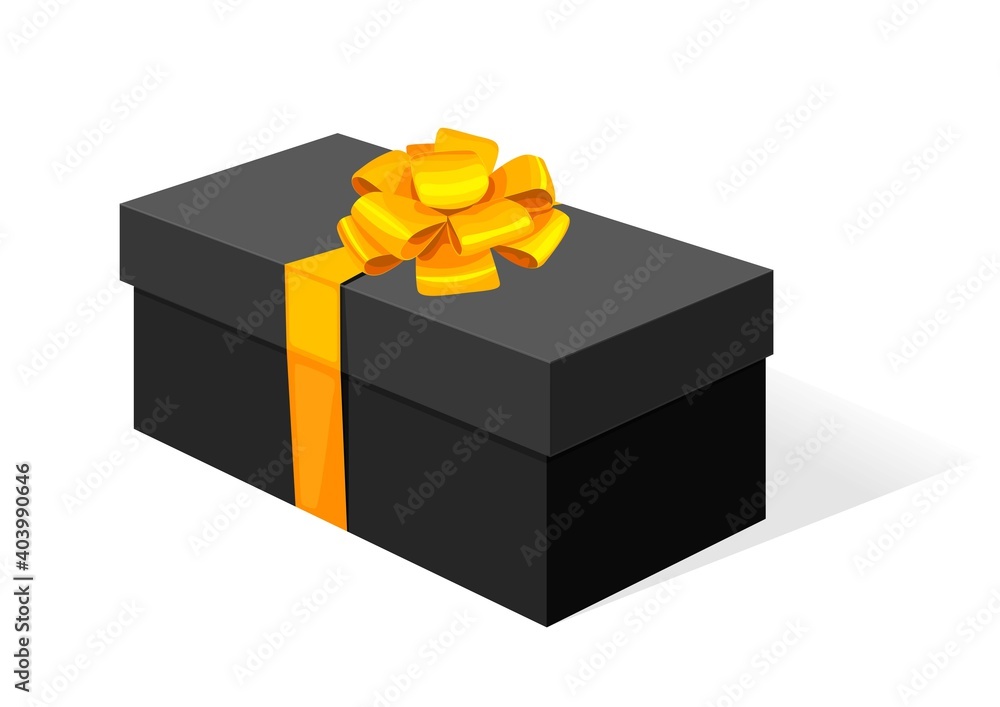 Obraz premium cardboard box with a lid. gift wrapping for gifts. color vector illustration