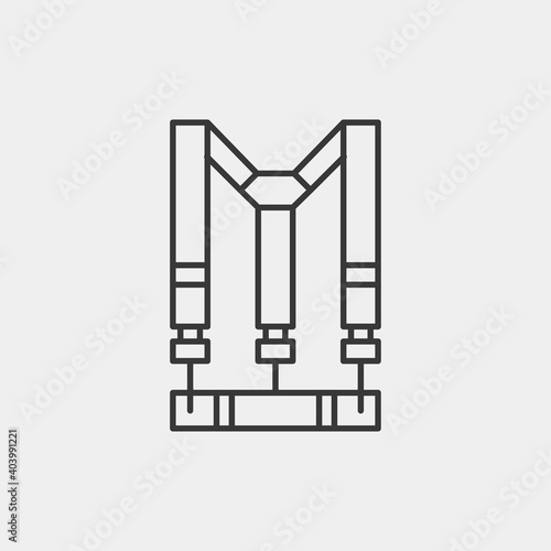 Harness icon isolated on background. Guardian fall protection symbol modern, simple, vector, icon for website design, mobile app, ui. Vector Illustration